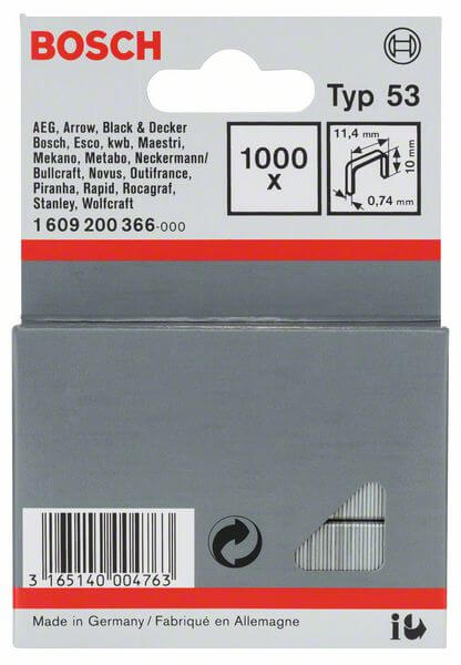 Bosch Feindrahtklammer Typ 53, 11,4 x 0,74 x 10 mm, 1000er-Pack
