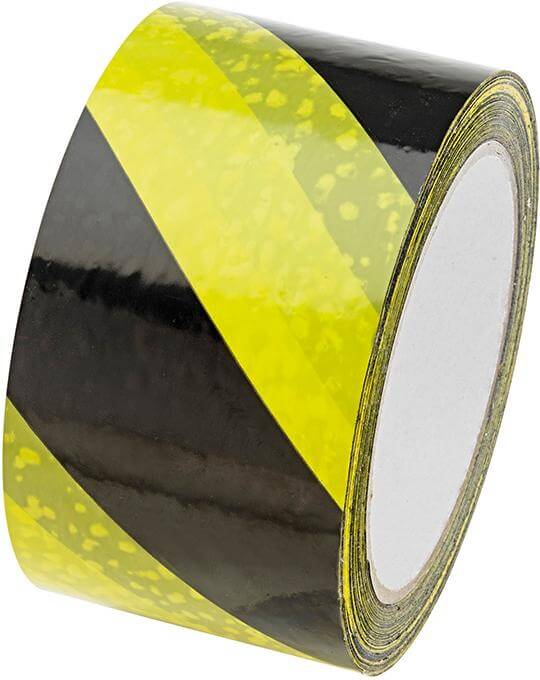 Warnmarkierungsband PVC selbstklebend 60mmx66m gelb/schwarz